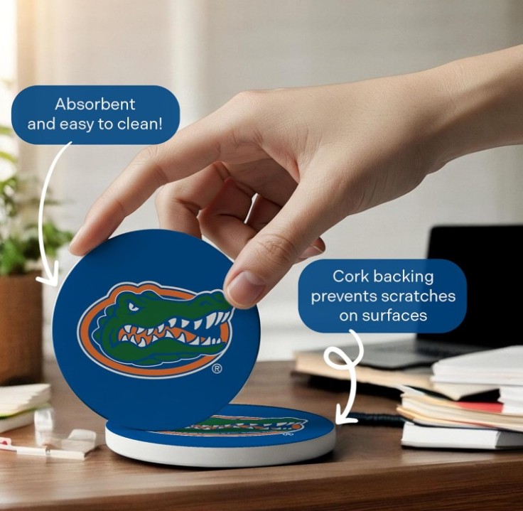 DESERT CACTUS University of Florida Circle Ceramic Coasters 4 Pack - Image 2