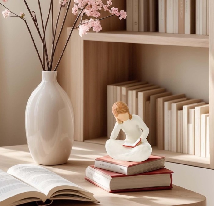 CUAYAES Reading Thinker Statue Book Lover Gifts for Women Readers - Image 3