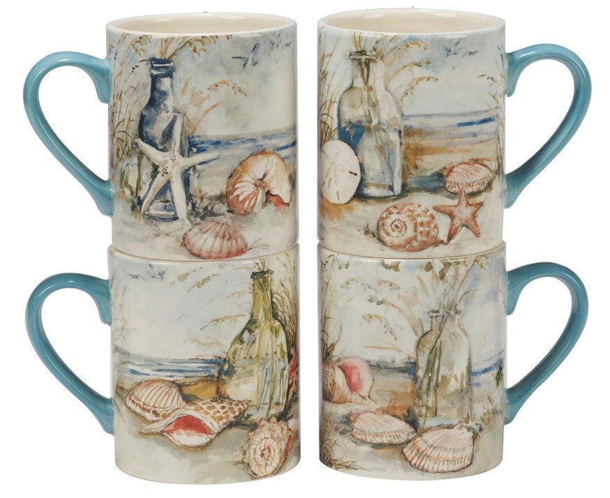 CERTIFIED INTERNATIONAL Coastal Landscape 16 oz. Ceramic Mugs