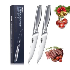 HUUSK Serrated Steak Knives Set - 4.5"