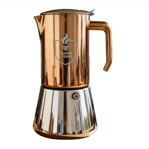 FIAMMA & FERRO 12-Cup Premium (304) Stainless Steel Stovetop Espresso Maker-Moka Pot