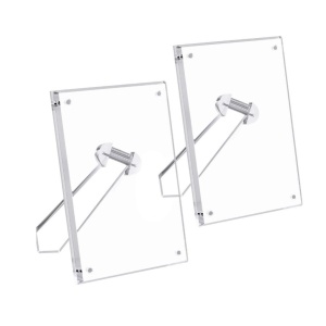 NIUBEE 4x6 Picture Frame, Acrylic Clear Photo Frame with Magnets for Tabletop Display, 2 Pack