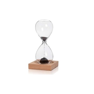 WARMBUY Magnetic Hourglass Decorative Sand Timer with a Base for Desk Decoration Black