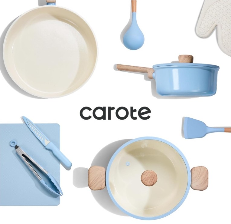 CAROTE 24pcs Ceramic Cookware Set, Pots and Pans Non Stick Kitchen Cookware Sets - Image 4
