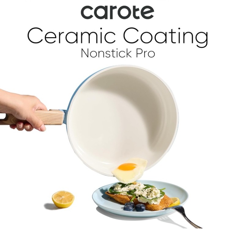 CAROTE 24pcs Ceramic Cookware Set, Pots and Pans Non Stick Kitchen Cookware Sets - Image 5