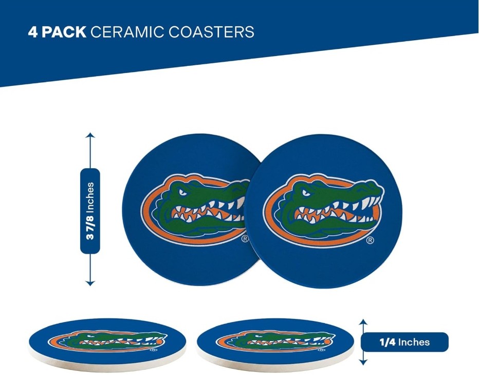 DESERT CACTUS University of Florida Circle Ceramic Coasters 4 Pack - Image 4