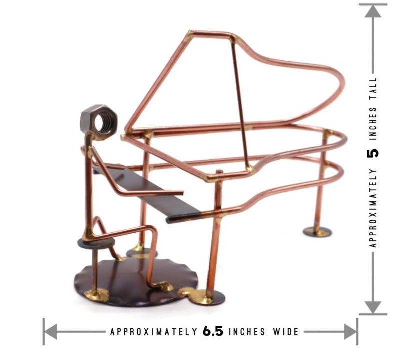 ROCK CREEK METAL CRAFT Grand Piano Collectible Handmade Metal Art Figurine - Image 4