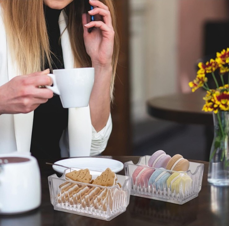 ELLDOO Set of 4 Sugar Packet Holder, Acrylic Sugar Bowl - Image 2