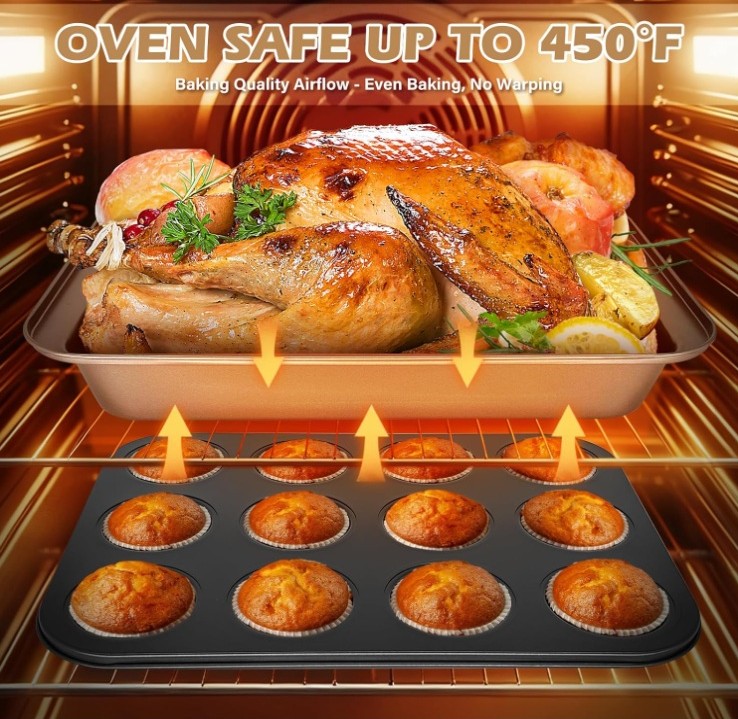 DIPANIST 15pcs Nonstick Bakeware Set - Image 4