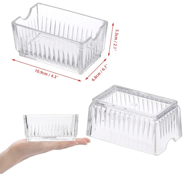 ELLDOO Set of 4 Sugar Packet Holder, Acrylic Sugar Bowl - Image 5