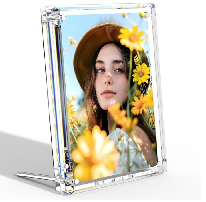 NIUBEE 5x7 Acrylic Picture Frames, Portrait and Landscape Magnetic Family Thick Desktop Frame