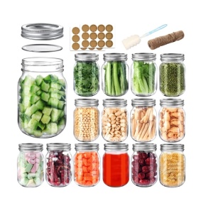 PINIWON Mason Jars 16 oz with Airtight Lids and Bands