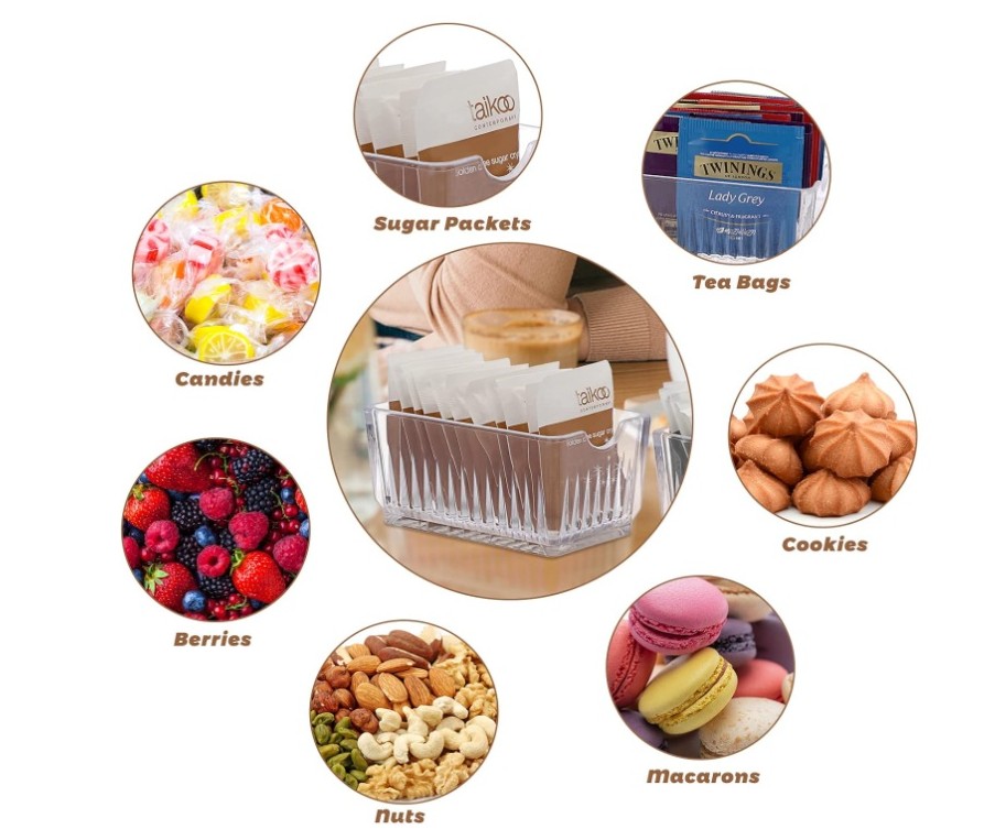 ELLDOO Set of 4 Sugar Packet Holder, Acrylic Sugar Bowl - Image 3