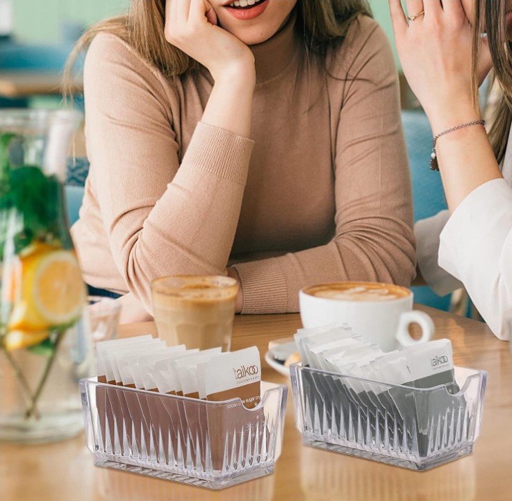 ELLDOO Set of 4 Sugar Packet Holder, Acrylic Sugar Bowl - Image 4