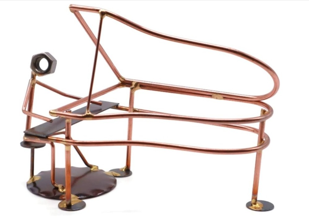 ROCK CREEK METAL CRAFT Grand Piano Collectible Handmade Metal Art Figurine