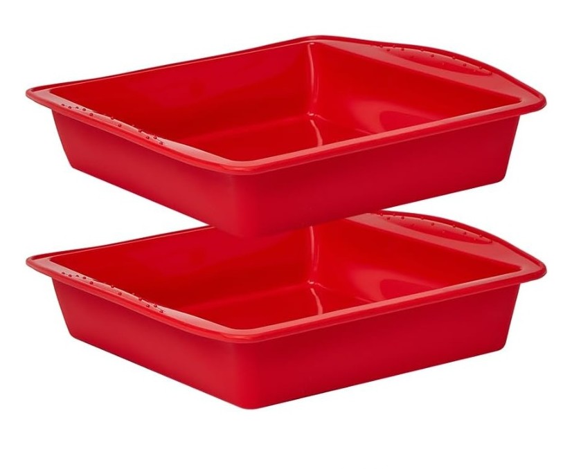 SAPHE 8 inch Silicone Square Cake Pan Nonstick Silicone Cake Molds