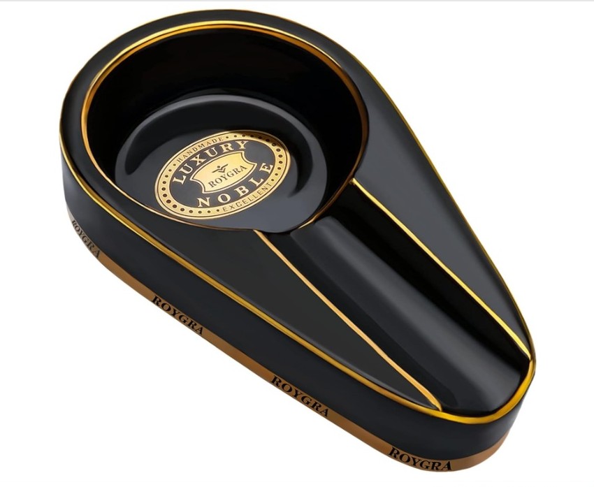 ROYGRA Ceramic Ash Tray, Cigar Ashtray for Outside Patio, Outdoor Ashtray